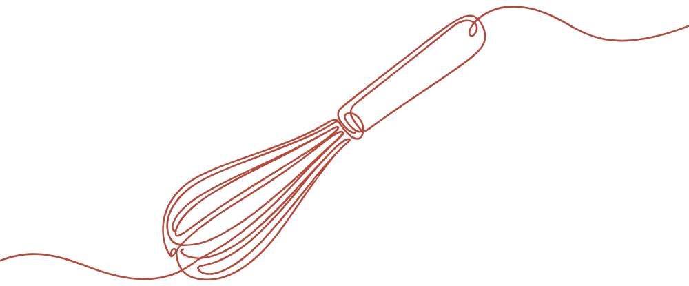 Fouet de cuisine dessiné en rouge